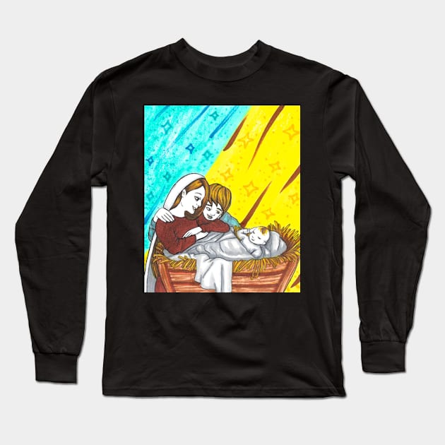 The birth of Jesus Long Sleeve T-Shirt by FairytalesInBlk